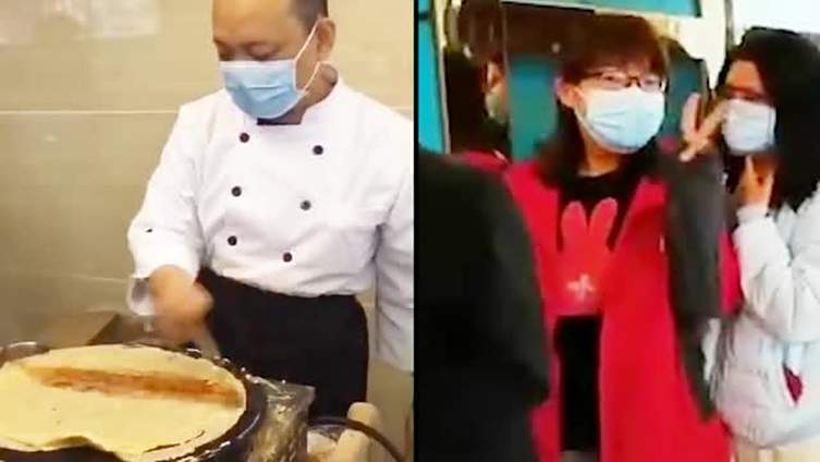 【天津“煎饼侠”用美味“守候”医护 家乡人排着队来吃这一口儿】提到天津人的“心头宝”,当之